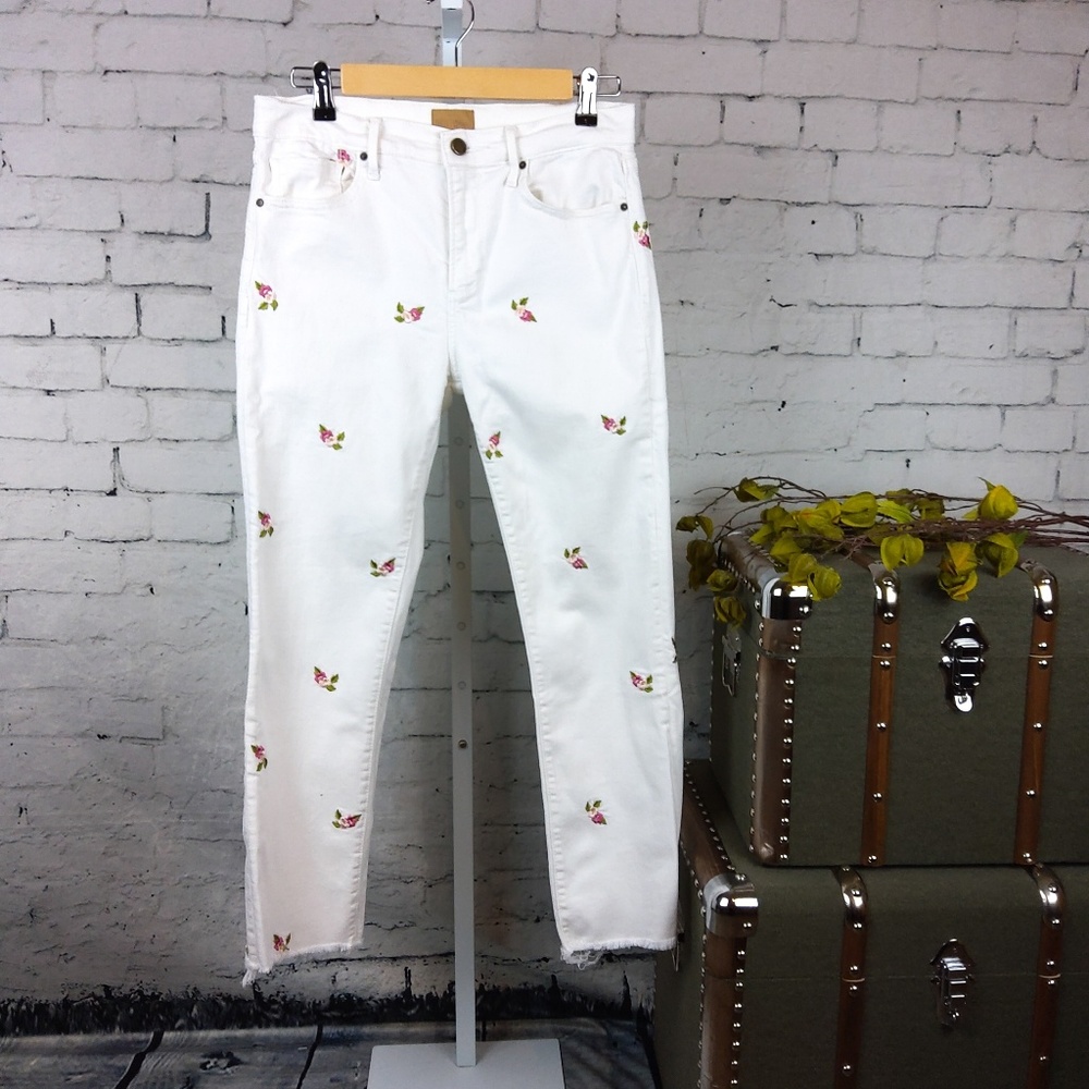 Driftwood Candace floral embroidered skinny jeans